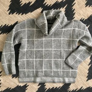 Never Worn Oversized Windowpane Sweater - Gray